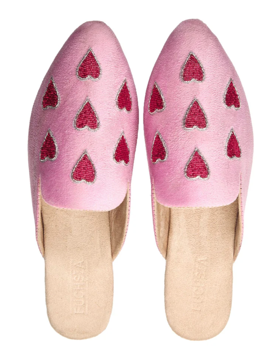 Red Heart Mules - Pink Flats Robin Boutique