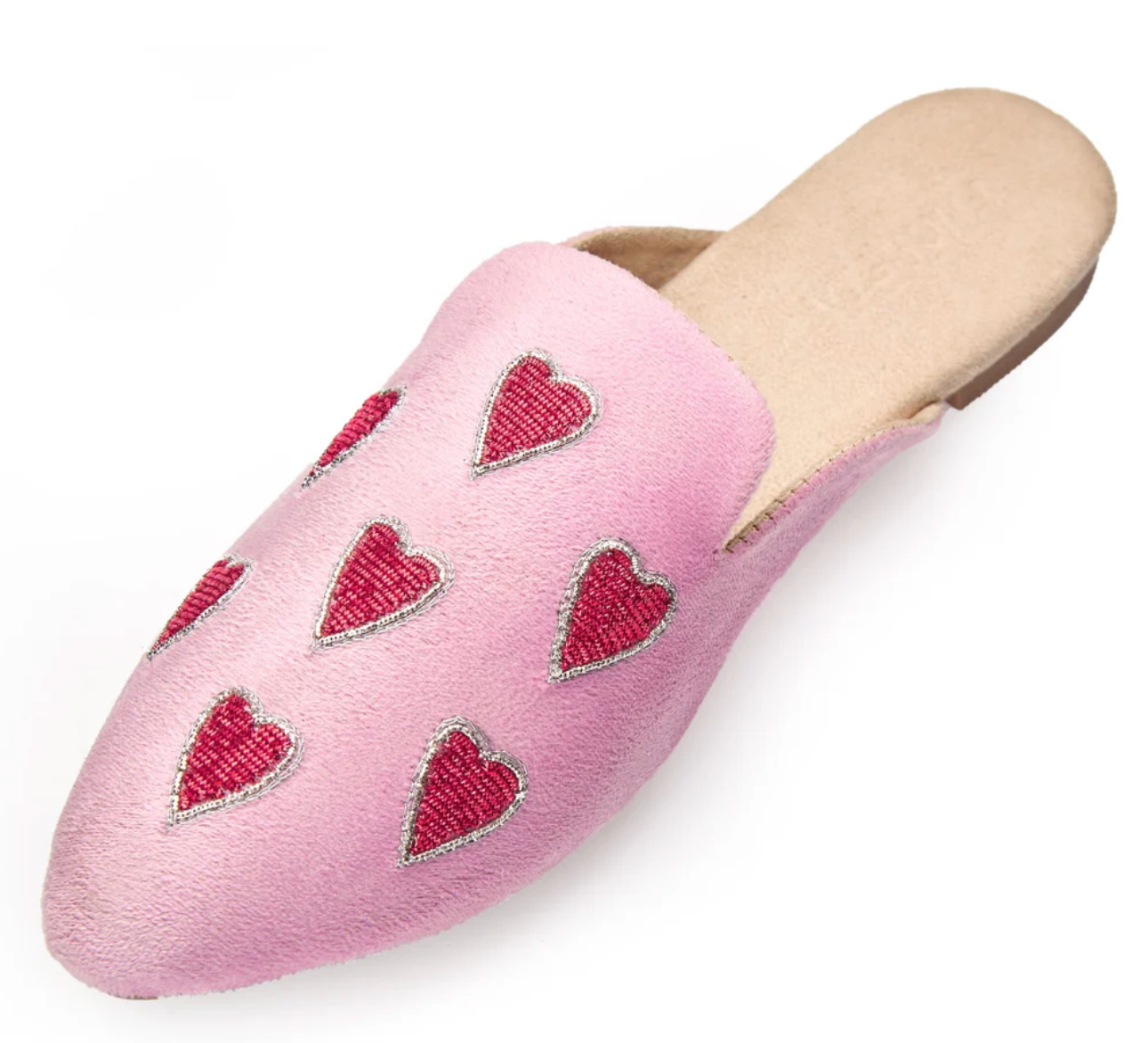 Red Heart Mules - Pink Flats Robin Boutique