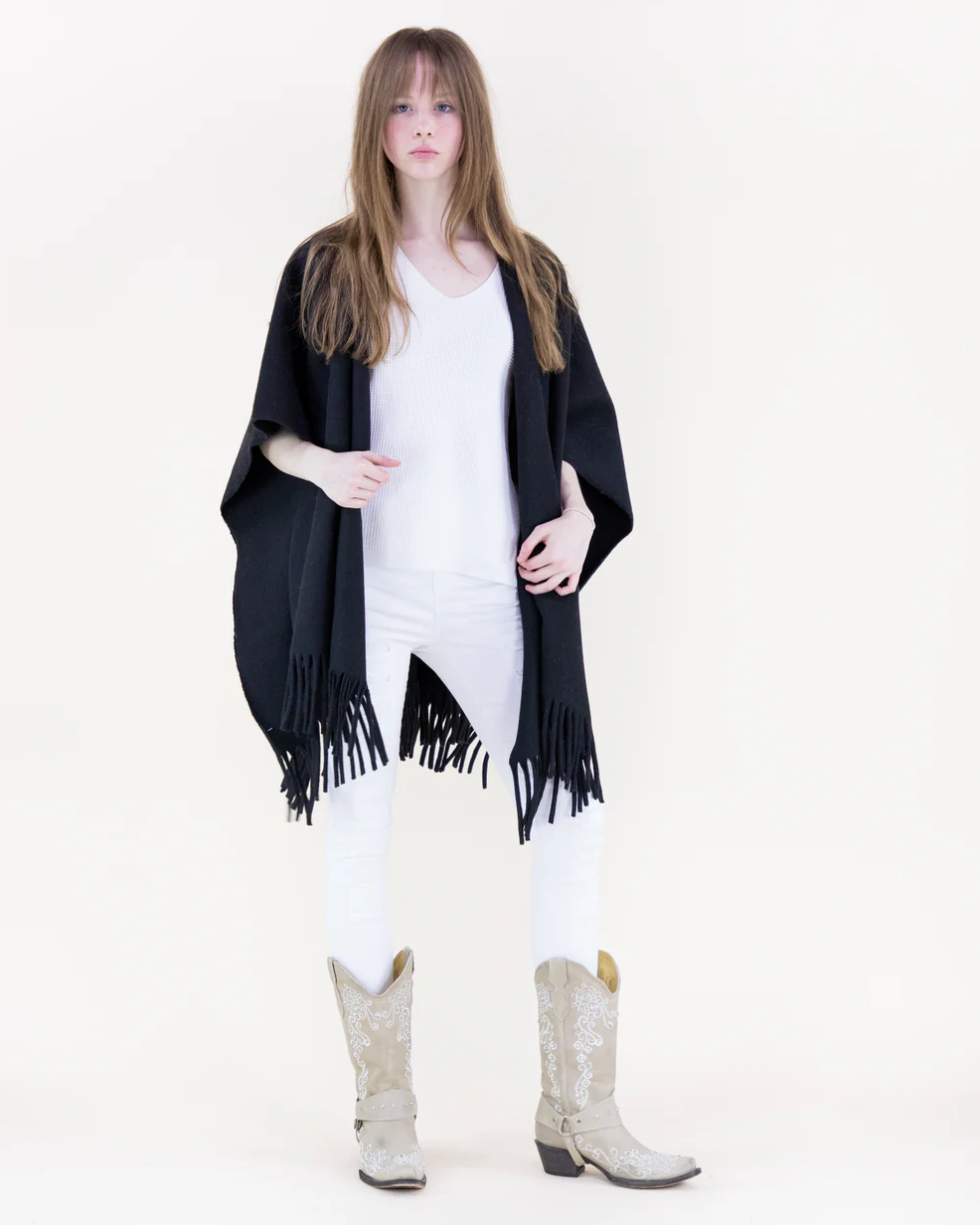 Classic Solid Ruana Wrap Robin Boutique