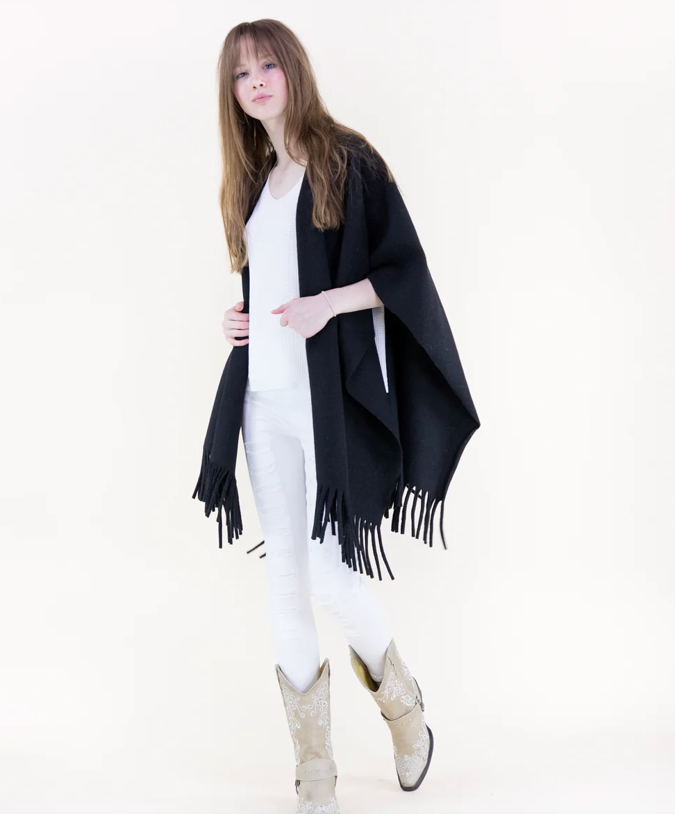 Classic Solid Ruana Wrap Robin Boutique