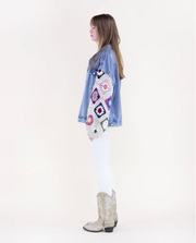 Boho Handmade Crochet Sleeves Denim Jacket Robin Boutique