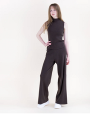 Warm Tone Ribbed Sleeveless Mock Turtle Neck Top Robin Boutique