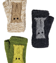 Owl Handmade Knit Fingerless Gloves