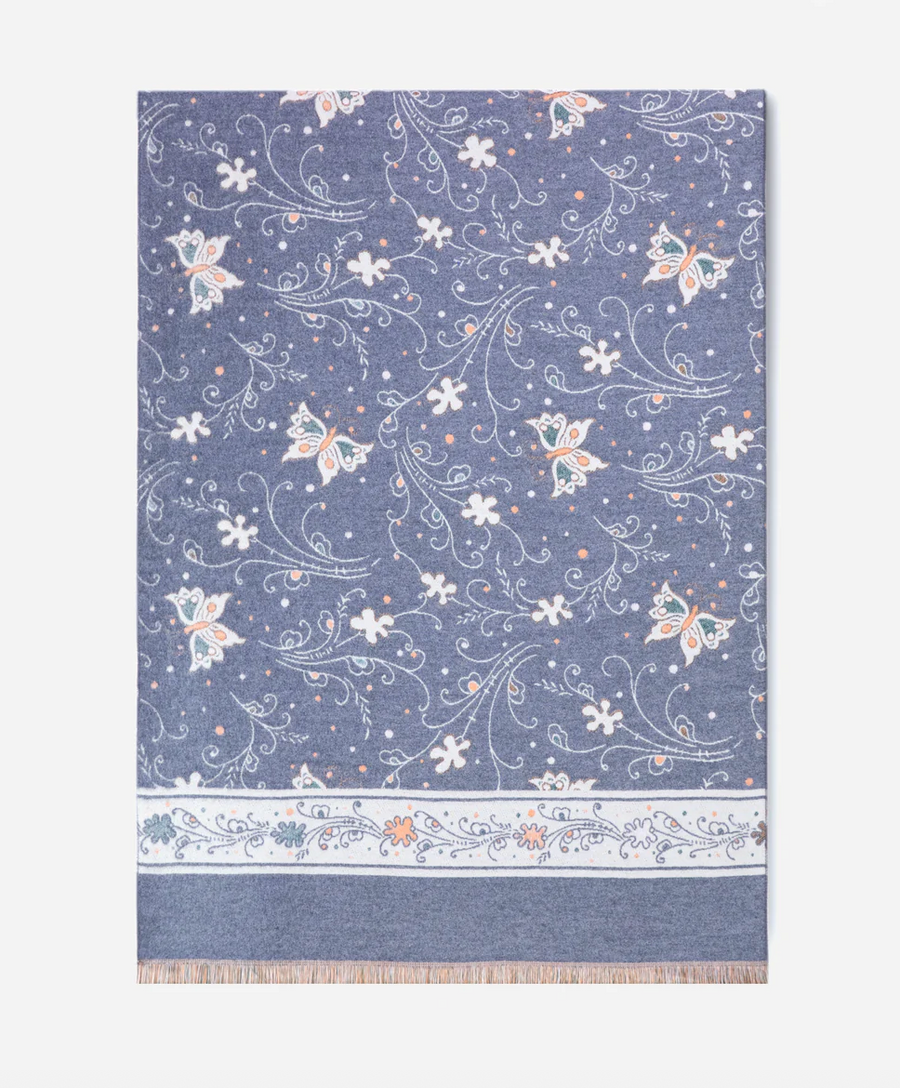 Butterfly & Flowers Ornate & Classy Owl Pattern Scarf Robin Boutique