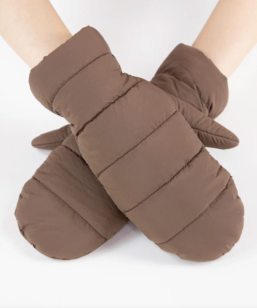 Solid Matte Ribbed Puffer Mittens Robin Boutique