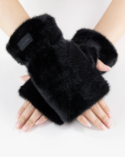 Teddy Fleece Fingerless Gloves Robin Boutique
