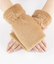 Teddy Fleece Fingerless Gloves Robin Boutique
