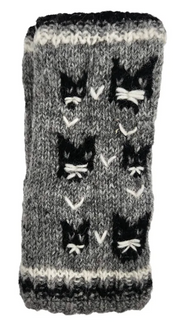 Owl Handmade Knit Fingerless Gloves