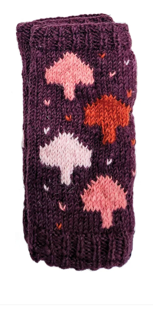 Owl Handmade Knit Fingerless Gloves