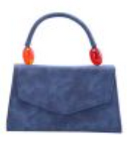 Faux Suede Handbag with lucite Handle Details