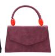 Faux Suede Handbag with lucite Handle Details