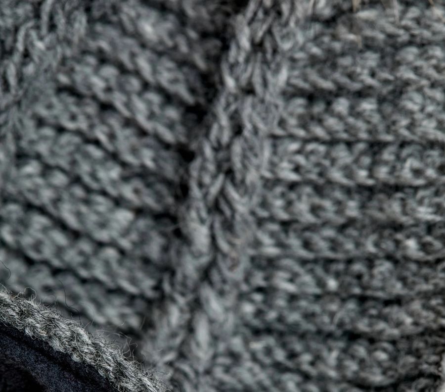 Brecken Gray Knit Pom Knit Beanie By Many Hands Robin Boutique