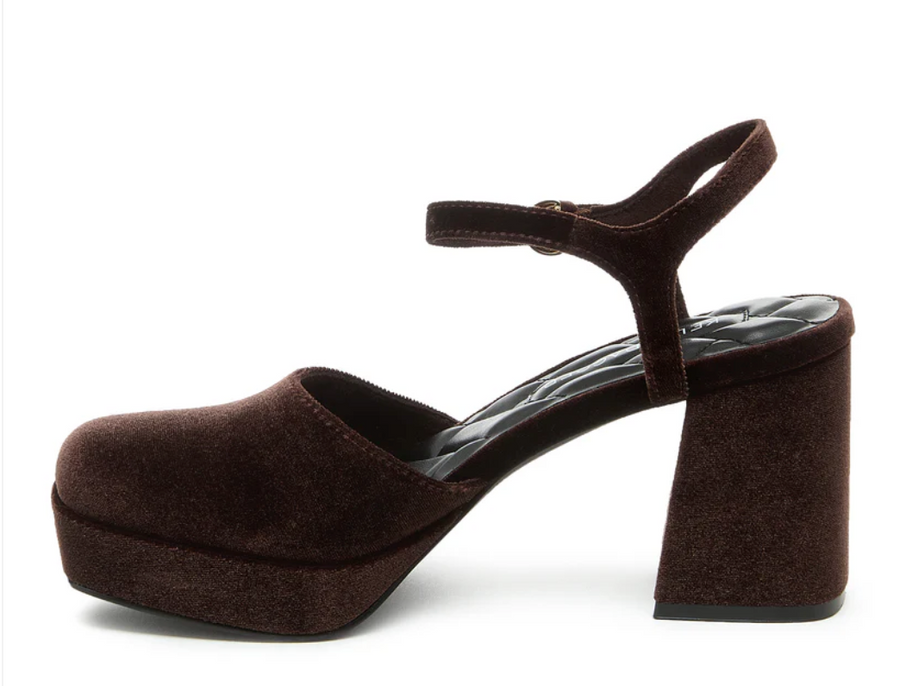 Kelsi Dagger Edna Mahogany Velvet Platform Robin Boutique