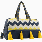 Boho Cotton Jacquard Chevron Tassel Tote