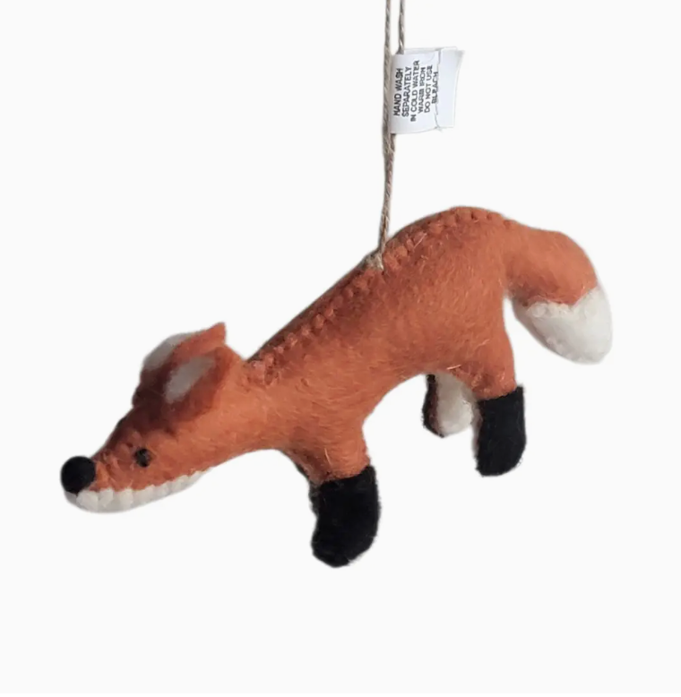 Wool Felt Christmas Ornament- Orange Standing Fox