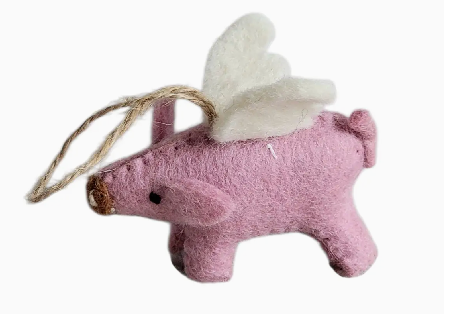 Wool Felt Christmas Ornament- Flying Pig Robin Boutique