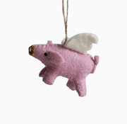 Wool Felt Christmas Ornament- Flying Pig Robin Boutique
