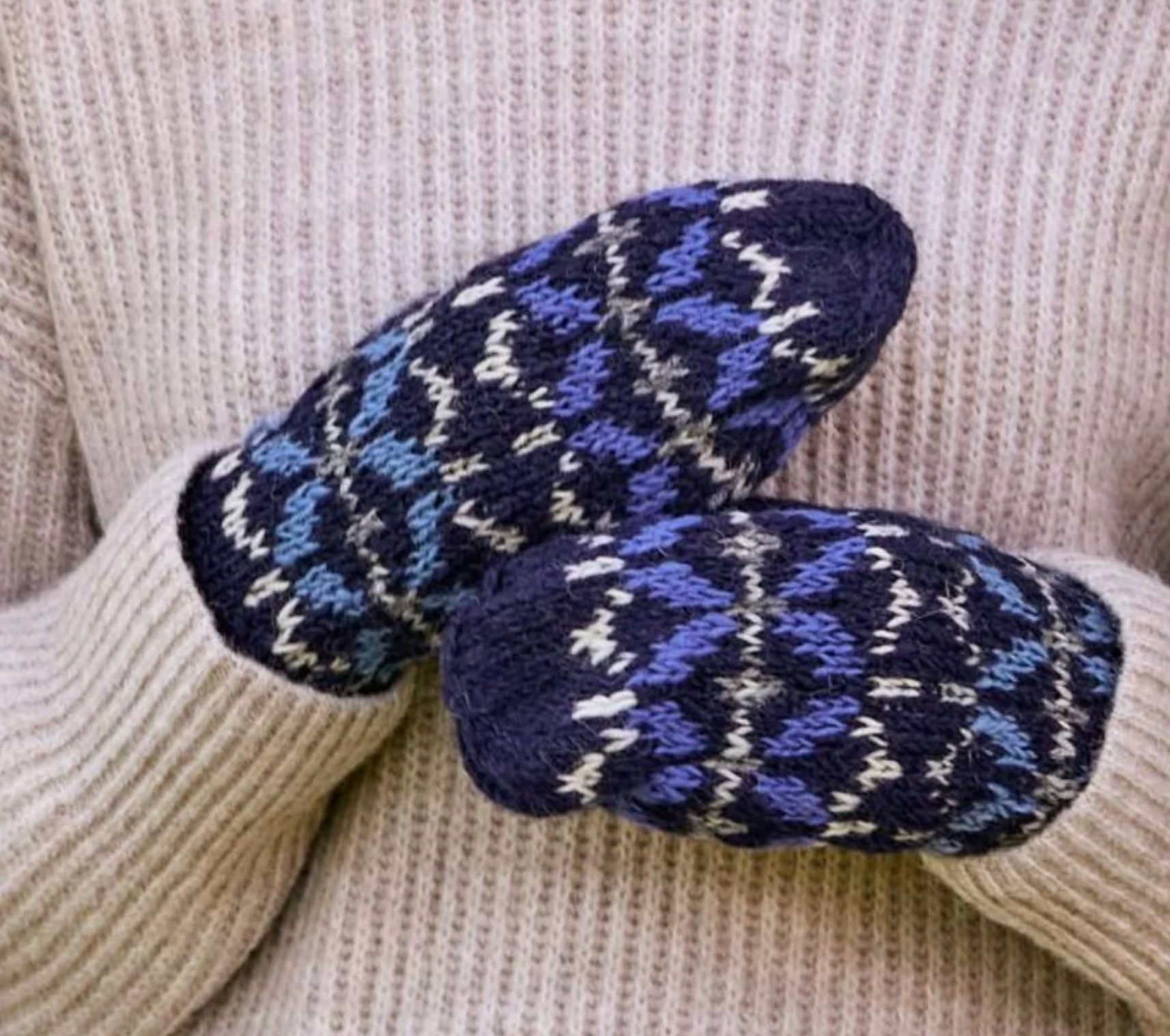 Freya Arctic Hand Knit Beanie Hat, Mittens and Fingerless Armwarmers By Many Hands Robin Boutique