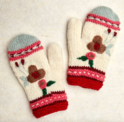 Hygge Holiday Color Block Knit Beanie Hat, Mittens and Fingerless Armwarmers By Many Hands Robin Boutique