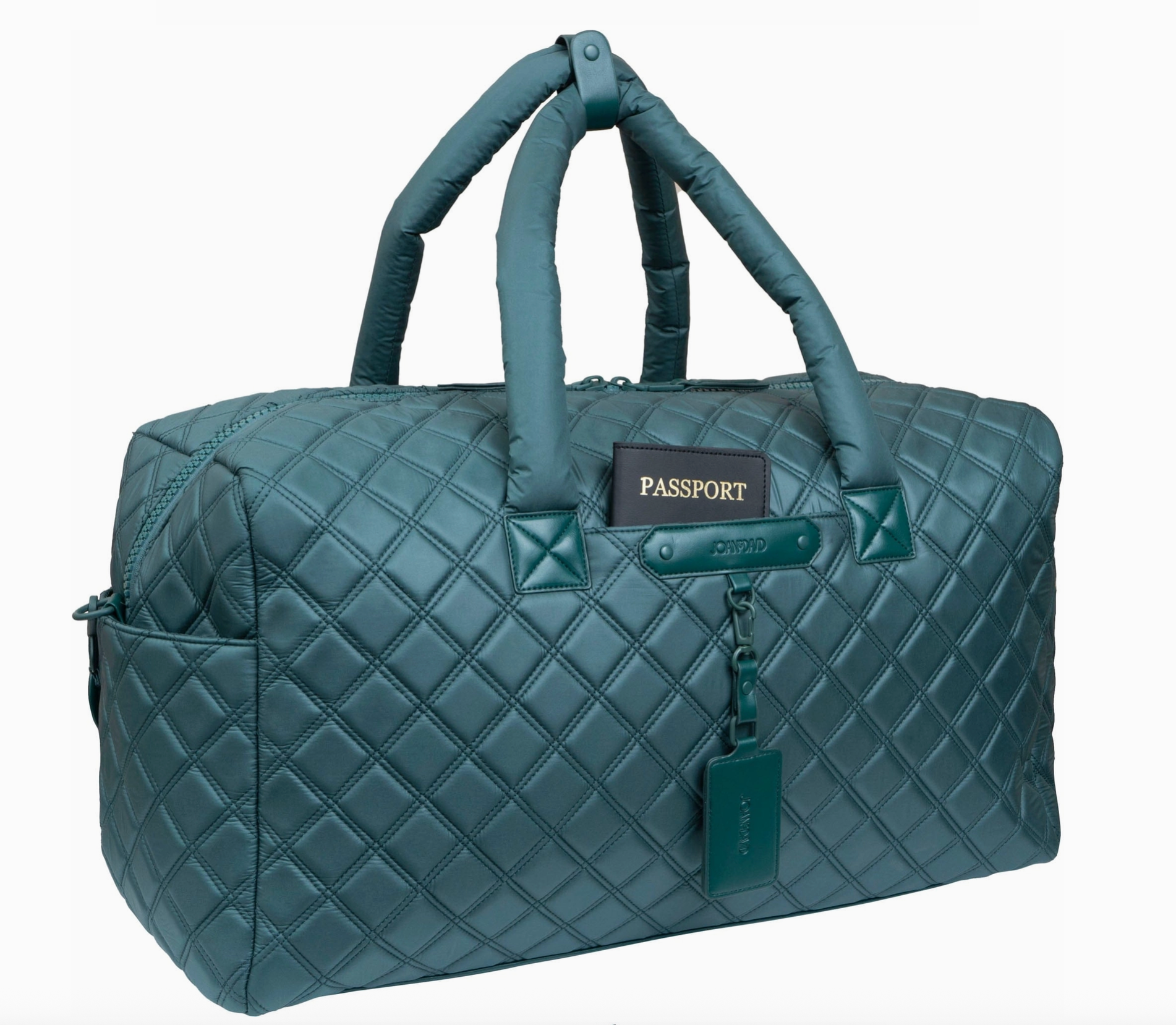 Joan & David 22 Inch Diamond Quilted Parachute Nylon Luggage Tag Duffel Bag Robin Boutique