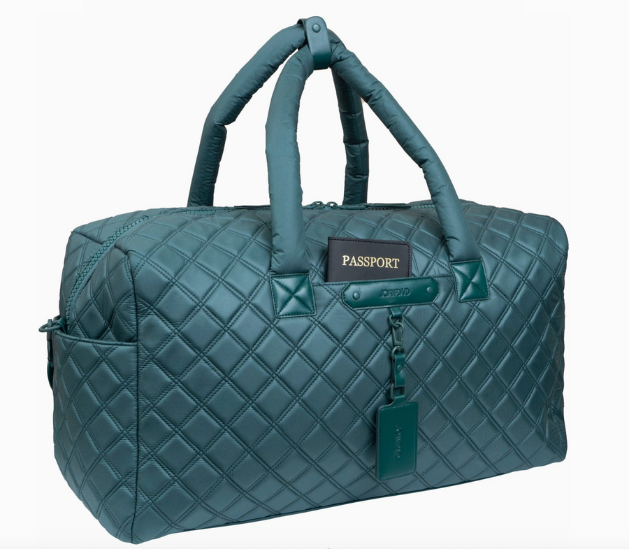 Joan & David 22 Inch Diamond Quilted Parachute Nylon Luggage Tag Duffel Bag Robin Boutique