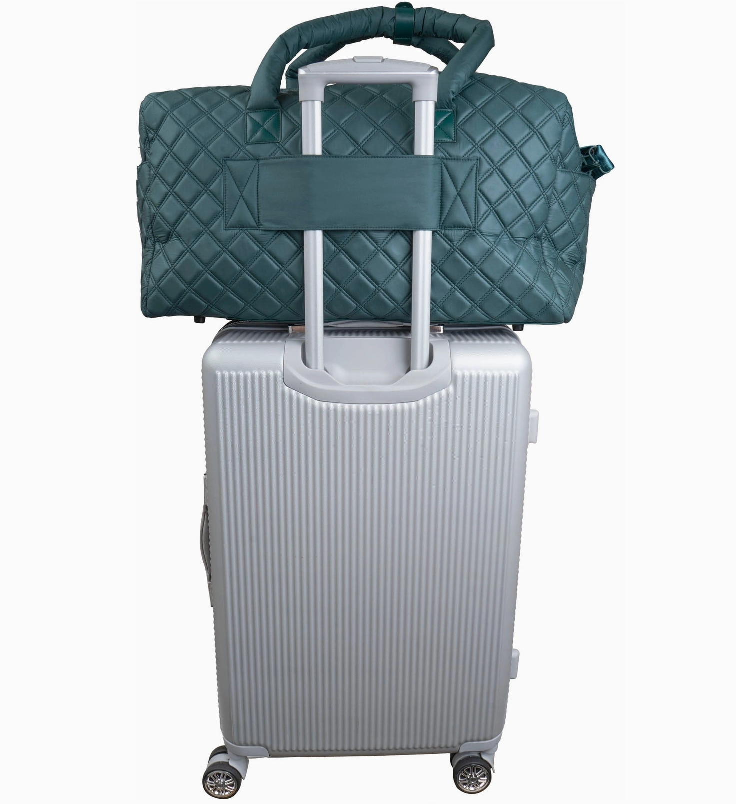 Joan & David 22 Inch Diamond Quilted Parachute Nylon Luggage Tag Duffel Bag Robin Boutique