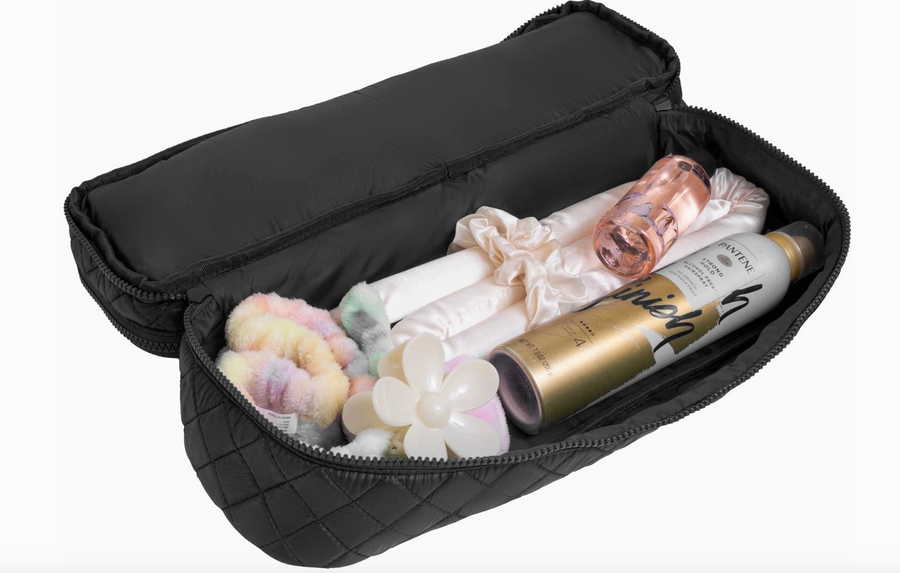 Joan & David Diamond Quilted Puffer Nylon Hair Tool Travel Bag Robin Boutique