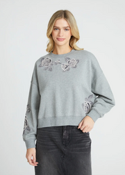 Teddy Crew Neck in Rose Patchwork by Driftwood Robin Boutique