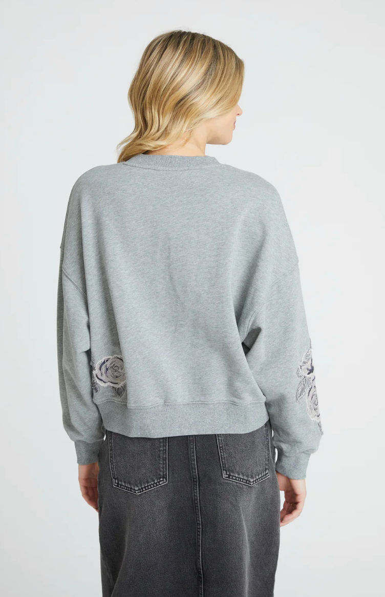 Teddy Crew Neck in Rose Patchwork by Driftwood Robin Boutique