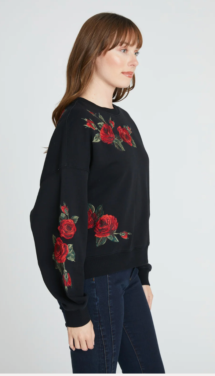 Teddy Crew Neck in Midnight Rose by Driftwood Robin Boutique
