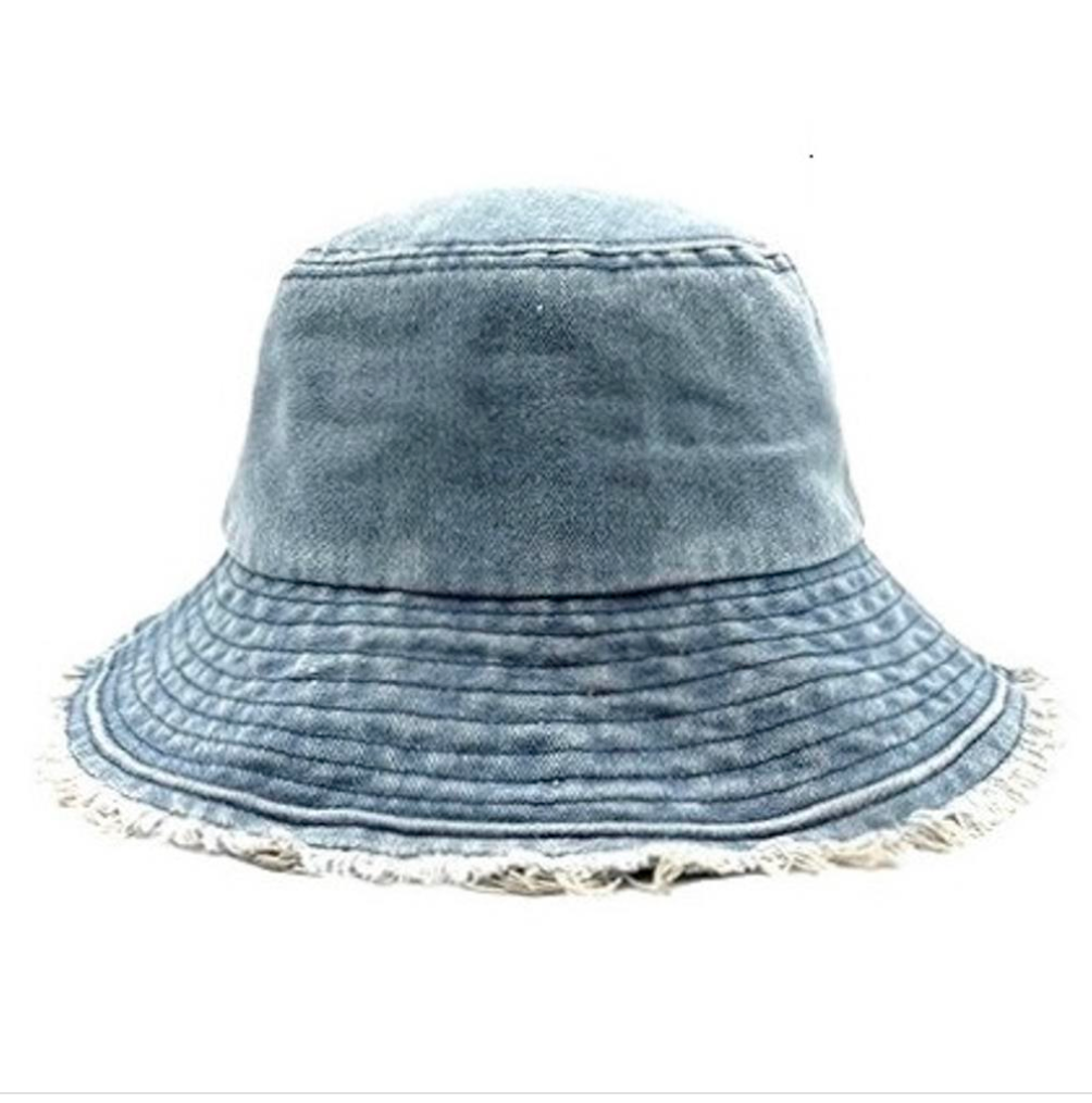 Cotton Wired Wide Brim Denim Hat