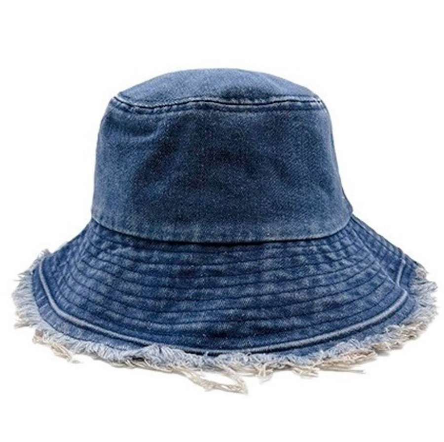 Cotton Wired Wide Brim Denim Hat