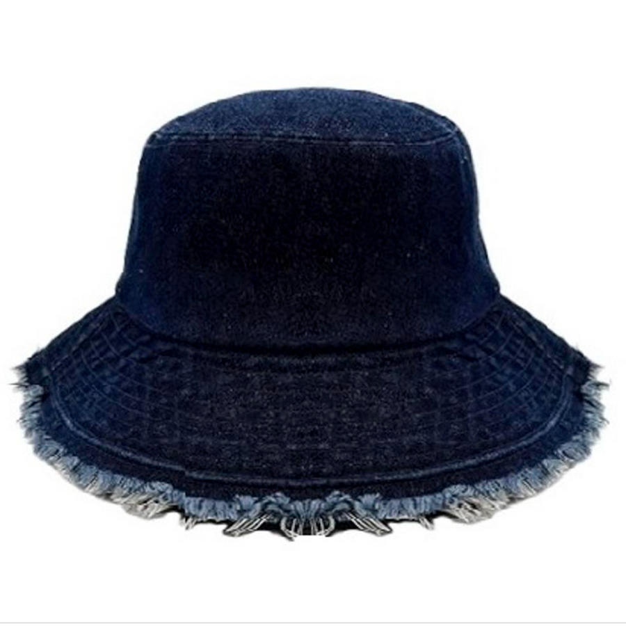 Cotton Wired Wide Brim Denim Hat