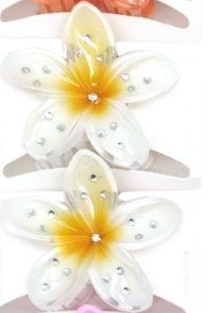 Flower Claw Hairclip with Rhinestone Details