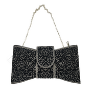 Pearl Bling Clutch Evening Handbag with Bow Detail Robin Boutique