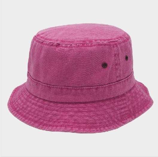 Hot Pink Cotton Roll Up Bucket Hat Robin Boutique