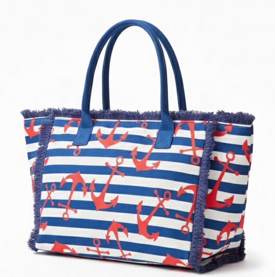 Boho Anchor Stripe Fringe Bag Robin Boutique