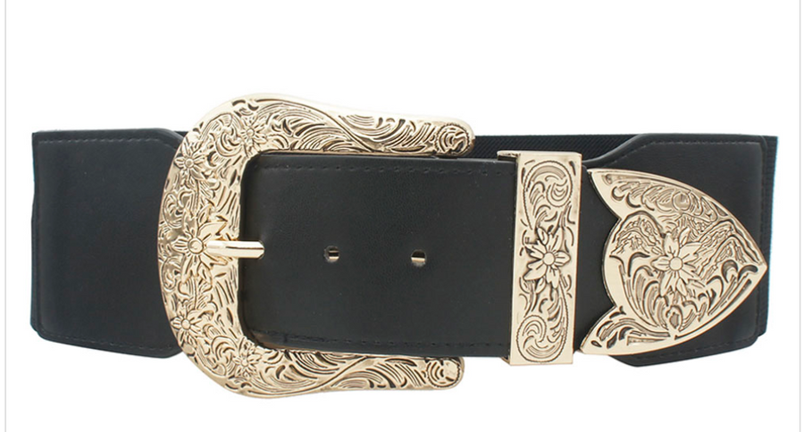 Plus Size Western Style Buckle Elastic Belt Robin Boutique