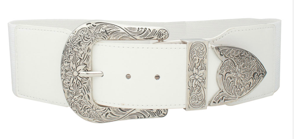 Wide Western Buckle Elastic Stretch Belt Robin Boutique