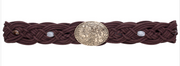 Flower Bucklr Oval Metal Braided Belt with Beads Robin Boutique