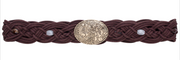 Flower Bucklr Oval Metal Braided Belt with Beads Robin Boutique
