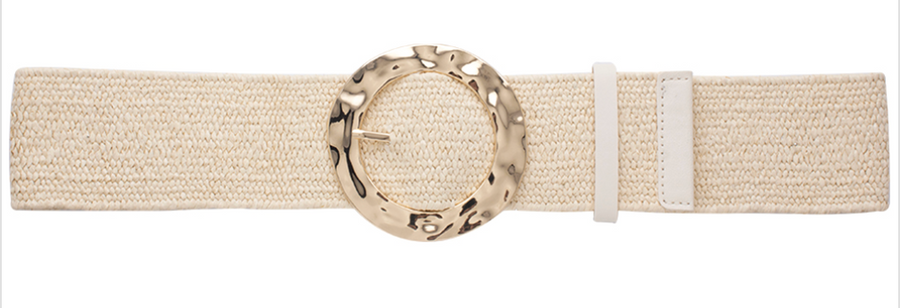 Woven Round Metal Buckle Stretch Belt Robin Boutique
