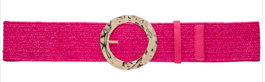 Woven Round Metal Buckle Stretch Belt Robin Boutique