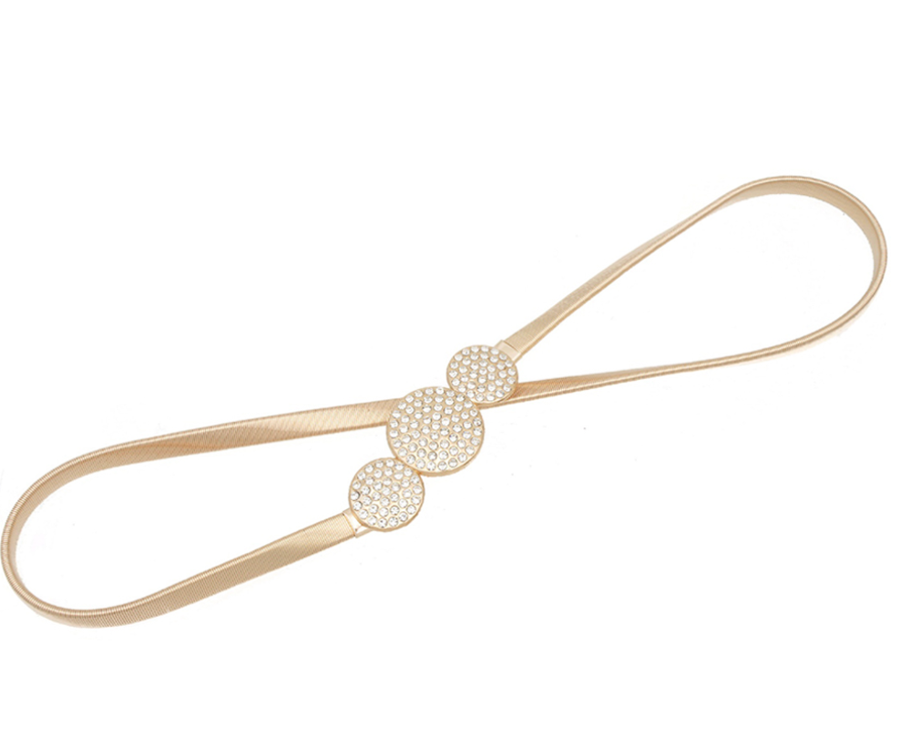 Rhinestone Round Buckle Metal Stretch Belt Robin Boutique