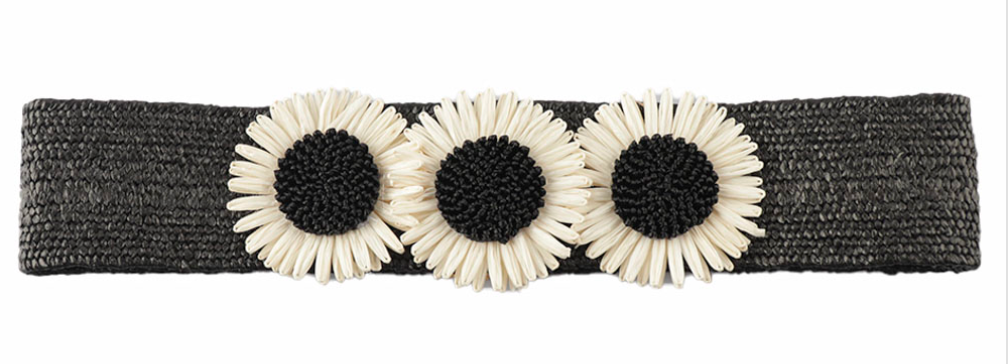 Triple Straw Flower Stretch Belt Robin Boutique