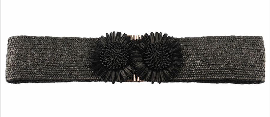Double Front Flower Stretch Elastic Belt Robin Boutique