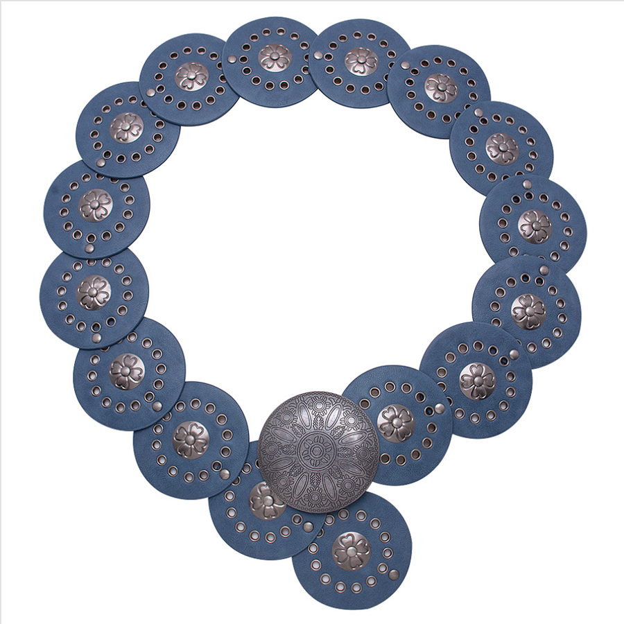 Metal Western Concho Embossed Circle Belt Robin Boutique