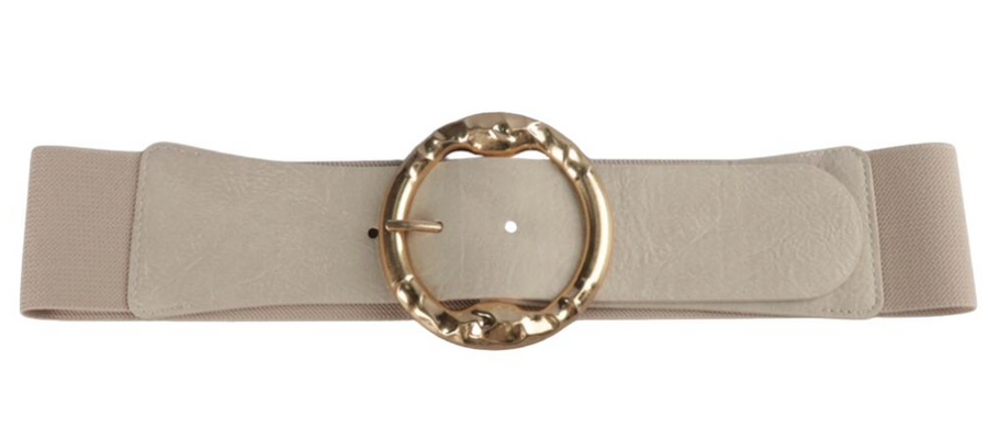 Round Gold Metal Buckle Elastic Stretch Belt Robin Boutique