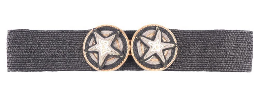 Star Raffia Double Buckle Stretch Elastic Belt Robin Boutique