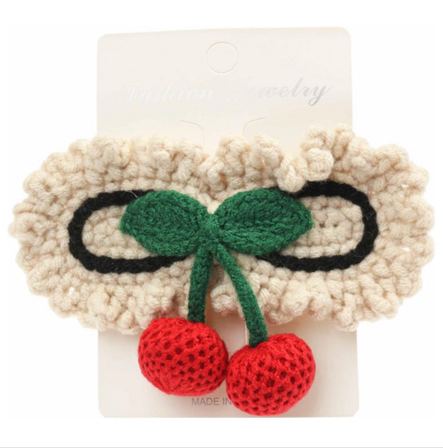 Crochet Cherries Hair Clip